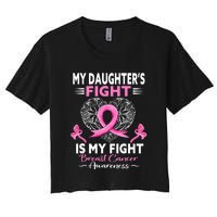 My Daughter Is A Survivor Breast Cancer Awareness Women's Crop Top Tee