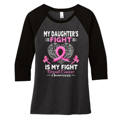 My Daughter Is A Survivor Breast Cancer Awareness Women's Tri-Blend 3/4-Sleeve Raglan Shirt