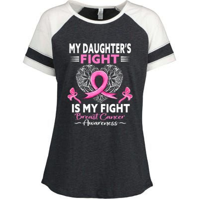 My Daughter Is A Survivor Breast Cancer Awareness Enza Ladies Jersey Colorblock Tee