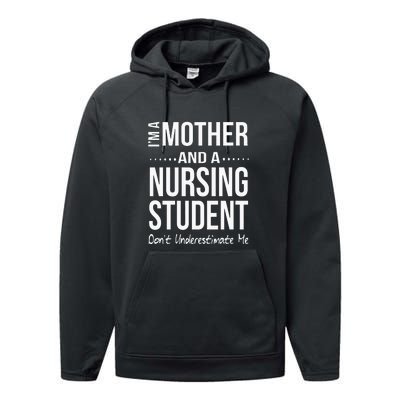 Mother's Day I Am Mother And A Nursing Student Gift Performance Fleece Hoodie