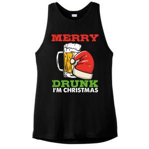 Merry Drunk I’M Christmas Funny Xmas Ing Pun Gift Ladies PosiCharge Tri-Blend Wicking Tank