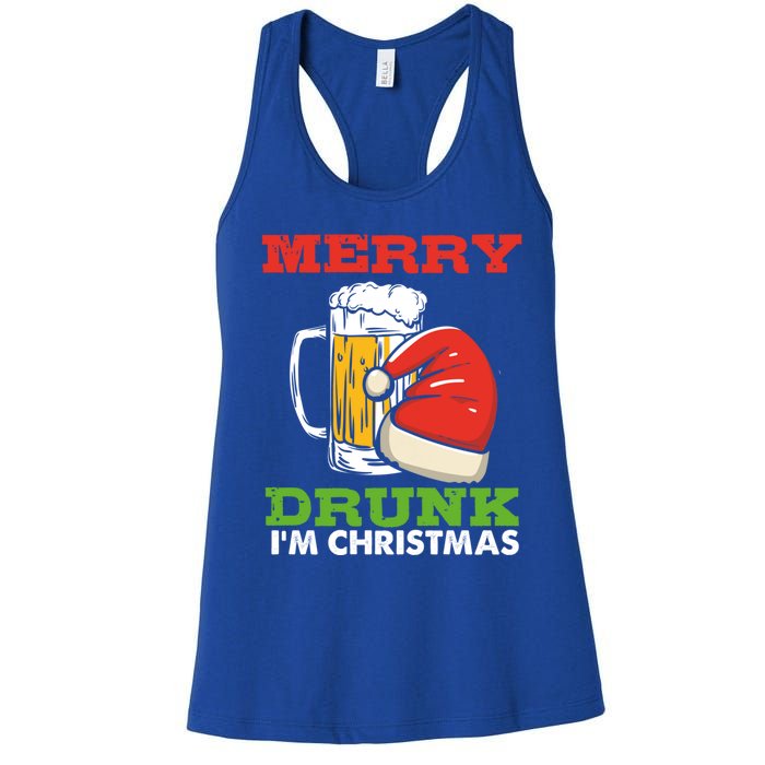 Merry Drunk I’M Christmas Funny Xmas Ing Pun Gift Women's Racerback Tank