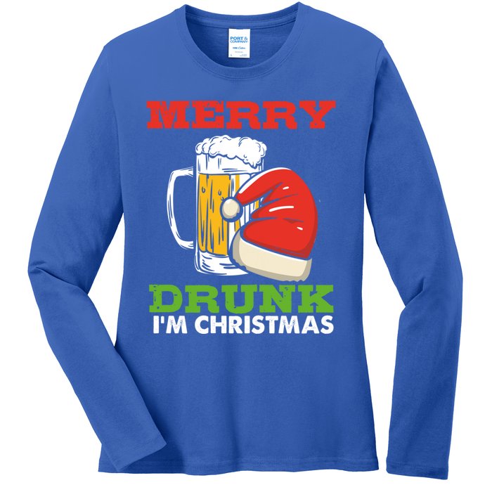 Merry Drunk I’M Christmas Funny Xmas Ing Pun Gift Ladies Long Sleeve Shirt