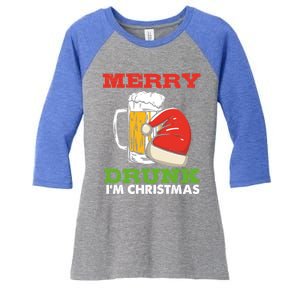 Merry Drunk I’M Christmas Funny Xmas Ing Pun Gift Women's Tri-Blend 3/4-Sleeve Raglan Shirt