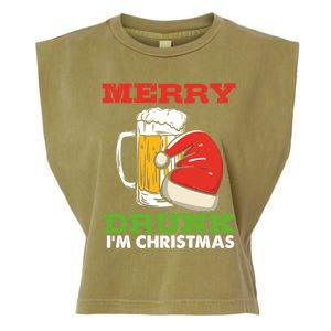 Merry Drunk I’M Christmas Funny Xmas Ing Pun Gift Garment-Dyed Women's Muscle Tee