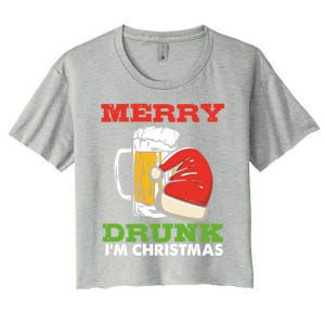 Merry Drunk I’M Christmas Funny Xmas Ing Pun Gift Women's Crop Top Tee