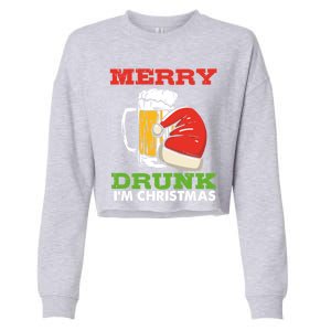 Merry Drunk I’M Christmas Funny Xmas Ing Pun Gift Cropped Pullover Crew