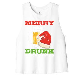 Merry Drunk I’M Christmas Funny Xmas Ing Pun Gift Women's Racerback Cropped Tank