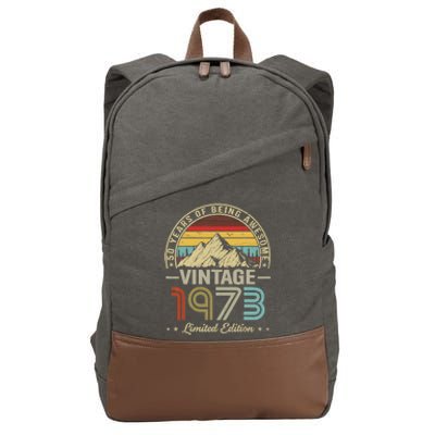 My Daughter Is 50 Years Old 1973 50th Birthday Gifts Long Cotton Canvas Backpack