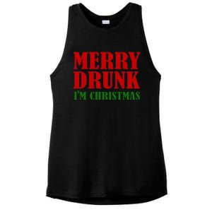 Merry Drunk IM Christmas Funny Ing Adult Jokes Gift Ladies PosiCharge Tri-Blend Wicking Tank