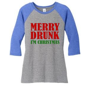 Merry Drunk IM Christmas Funny Ing Adult Jokes Gift Women's Tri-Blend 3/4-Sleeve Raglan Shirt