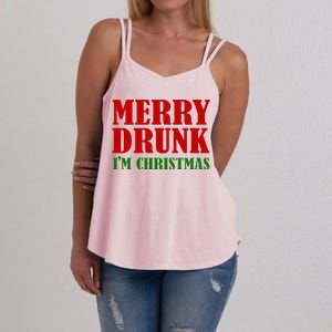 Merry Drunk IM Christmas Funny Ing Adult Jokes Gift Women's Strappy Tank