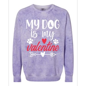 My Dog Is My Valentine Labrador Retriever Valentines Day Funny Gift Colorblast Crewneck Sweatshirt