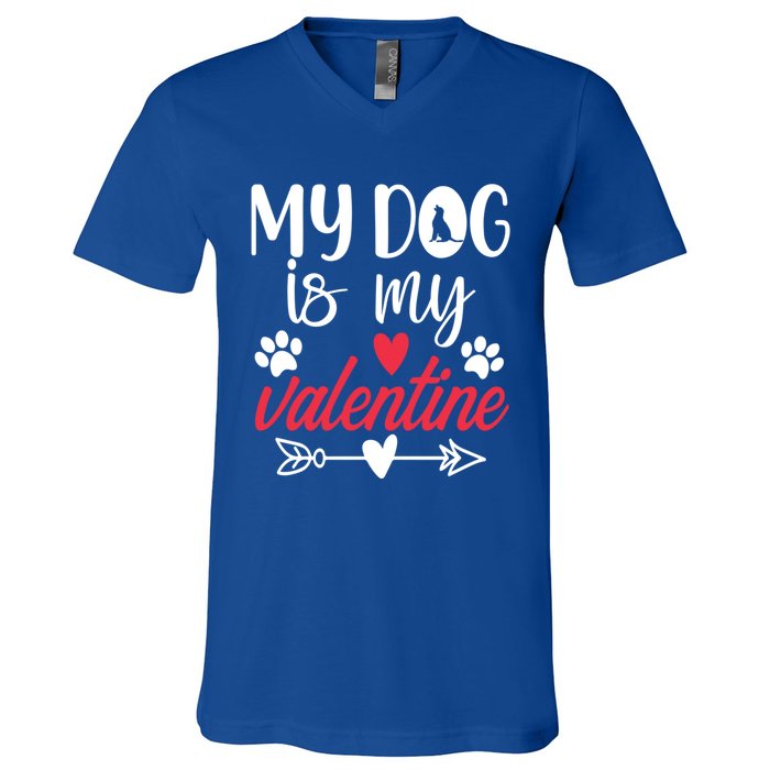 My Dog Is My Valentine Labrador Retriever Valentines Day Funny Gift V-Neck T-Shirt