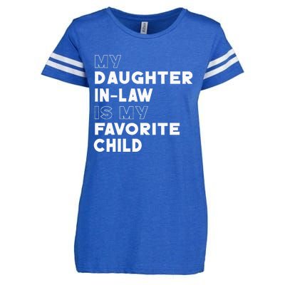 My Daughter In Law Is My Favorite Child Funny Retro Father D Enza Ladies Jersey Football T-Shirt