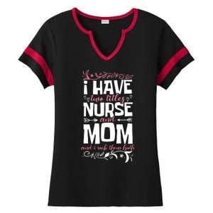 Mother's Day I Have Two Titles Nurse And Mom Gift Ladies Halftime Notch Neck Tee