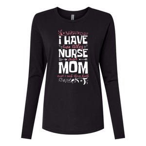 Mother's Day I Have Two Titles Nurse And Mom Gift Womens Cotton Relaxed Long Sleeve T-Shirt