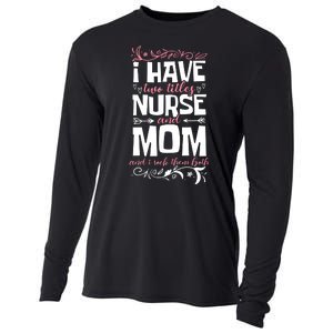 Mother's Day I Have Two Titles Nurse And Mom Gift Cooling Performance Long Sleeve Crew