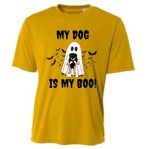 My Dog Is My Boo Ghost Spooky Halloween Dog Lover Groovy Gift Cooling Performance Crew T-Shirt