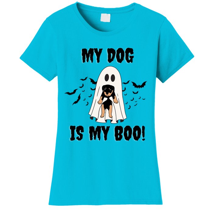 My Dog Is My Boo Ghost Spooky Halloween Dog Lover Groovy Gift Women's T-Shirt