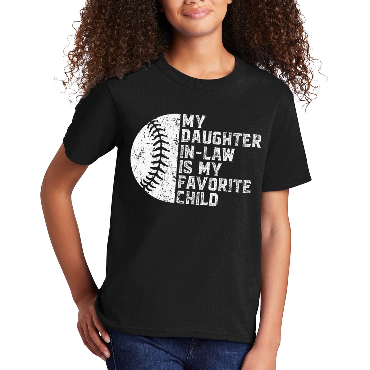 My Daughter In Law Is My Favorite Child Mother Baseball Kids T-Shirt