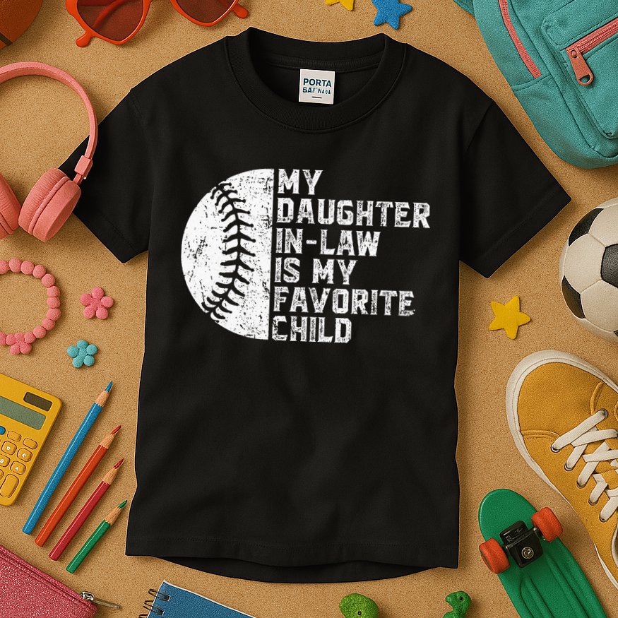 My Daughter In Law Is My Favorite Child Mother Baseball Kids T-Shirt