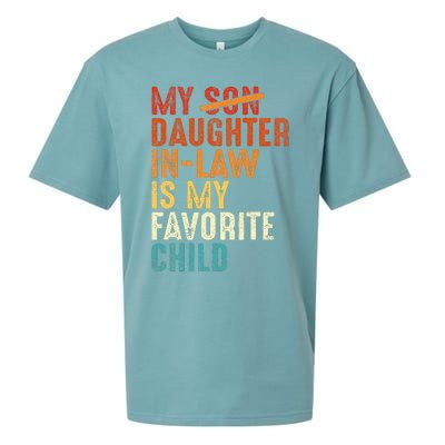 My Daughter In Law Is My Favorite Child Retro Fathers Day Sueded Cloud Jersey T-Shirt