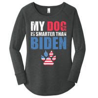 My Dog Is Smarter Than Your President Biden Funny AntiBiden Women's Perfect Tri Tunic Long Sleeve Shirt