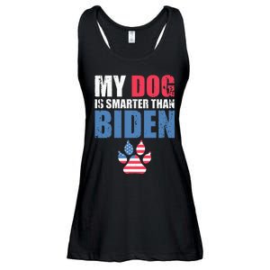 My Dog Is Smarter Than Your President Biden Funny AntiBiden Ladies Essential Flowy Tank