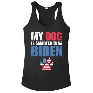 My Dog Is Smarter Than Your President Biden Funny AntiBiden Ladies PosiCharge Competitor Racerback Tank