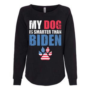 My Dog Is Smarter Than Your President Biden Funny AntiBiden Womens California Wash Sweatshirt