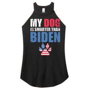 My Dog Is Smarter Than Your President Biden Funny AntiBiden Women's Perfect Tri Rocker Tank