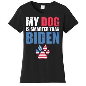 My Dog Is Smarter Than Your President Biden Funny AntiBiden Women's T-Shirt