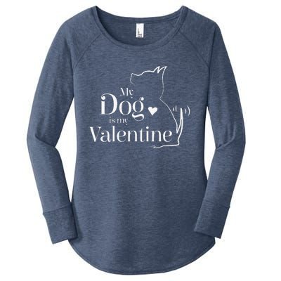 My Dog Is My Valentine Funny, Cute Valentine's Day Women's Perfect Tri Tunic Long Sleeve Shirt