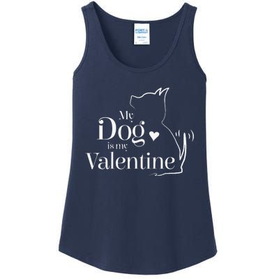 My Dog Is My Valentine Funny, Cute Valentine's Day Ladies Essential Tank