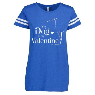 My Dog Is My Valentine Funny, Cute Valentine's Day Enza Ladies Jersey Football T-Shirt