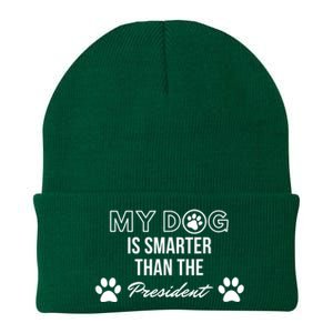 My Dog Is Smarter Than The President. Funny Political Design Knit Cap Winter Beanie