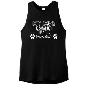 My Dog Is Smarter Than The President. Funny Political Design Ladies PosiCharge Tri-Blend Wicking Tank