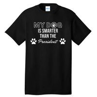 My Dog Is Smarter Than The President. Funny Political Design Tall T-Shirt