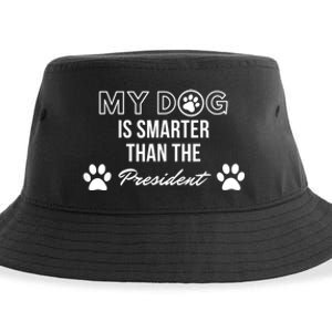 My Dog Is Smarter Than The President. Funny Political Design Sustainable Bucket Hat