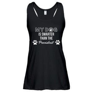 My Dog Is Smarter Than The President. Funny Political Design Ladies Essential Flowy Tank