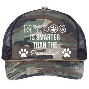 My Dog Is Smarter Than The President. Funny Political Design Retro Rope Trucker Hat Cap