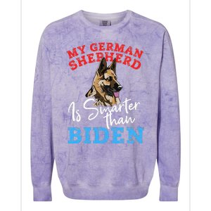 My Dog Is Smarter Than Your President Biden GERMAN SHEPHERD  Colorblast Crewneck Sweatshirt