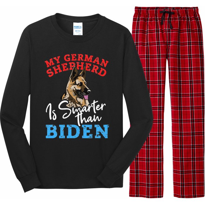 My Dog Is Smarter Than Your President Biden GERMAN SHEPHERD  Long Sleeve Pajama Set