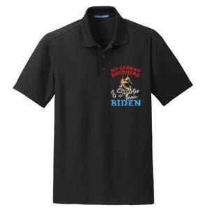 My Dog Is Smarter Than Your President Biden GERMAN SHEPHERD  Dry Zone Grid Polo