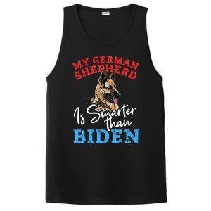 My Dog Is Smarter Than Your President Biden GERMAN SHEPHERD  PosiCharge Competitor Tank