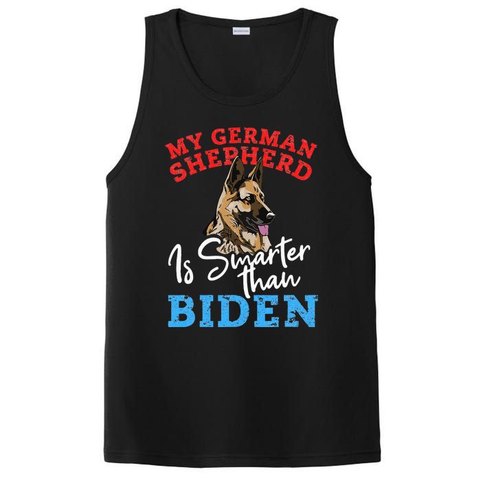 My Dog Is Smarter Than Your President Biden GERMAN SHEPHERD  PosiCharge Competitor Tank