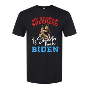 My Dog Is Smarter Than Your President Biden GERMAN SHEPHERD  Softstyle CVC T-Shirt