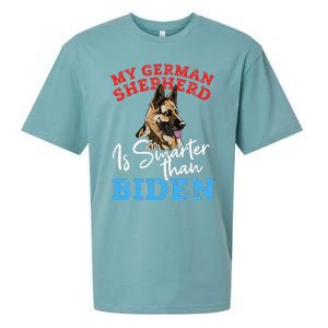 My Dog Is Smarter Than Your President Biden GERMAN SHEPHERD  Sueded Cloud Jersey T-Shirt