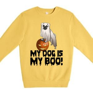 My Dog Is My Boo Halloween Day Scary Great Gift Premium Crewneck Sweatshirt